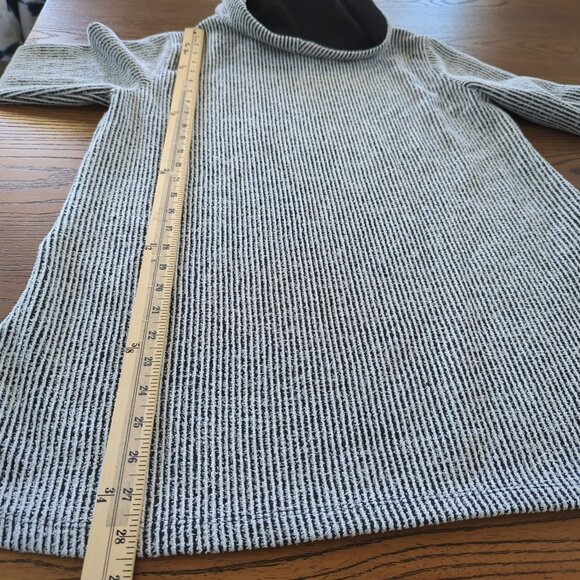 Ali Miles Striped Black White Cowl‎ Neck Tunic with pockets and 3/4 Sleeves Sz M - Picture 11 of 14